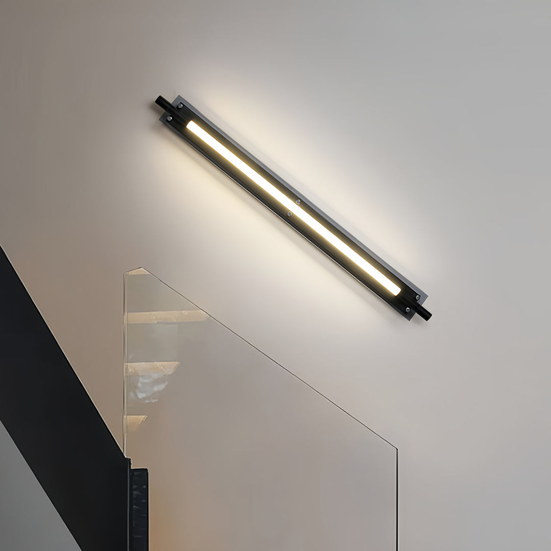 Linear LED Wall Sconce in Black with Up-Down Illumination for Modern Hallways