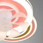 Petal Glow Ceiling Fan with Dimmable LED Light, Pink and White for Kids' Rooms