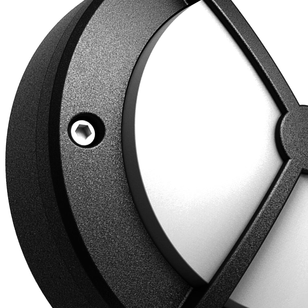 Minimalist Round Outdoor Wall Sconce with Trisection Design, IP65 Waterproof Aluminum LED Light