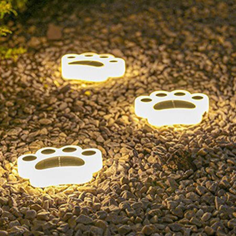 Modern Solar Animal Paw Step Lights for Garden Stairs, Set of 4