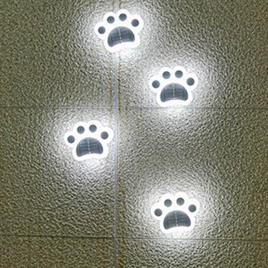 Modern Solar Animal Paw Step Lights for Garden Stairs, Set of 4