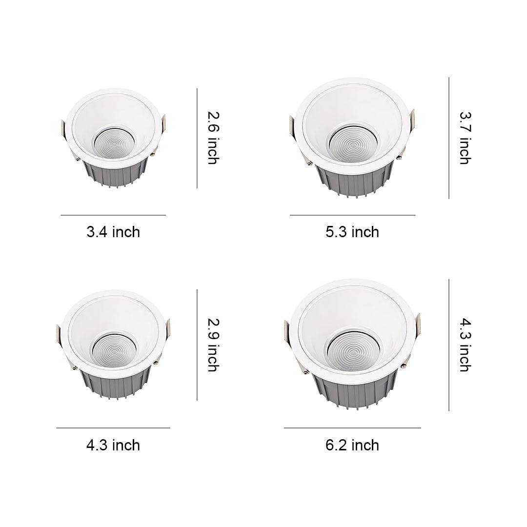 Lumenis Anti-Glare Recessed LED Downlight, IP65 Waterproof Aluminum