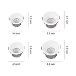 Lumenis Anti-Glare Recessed LED Downlight, IP65 Waterproof Aluminum