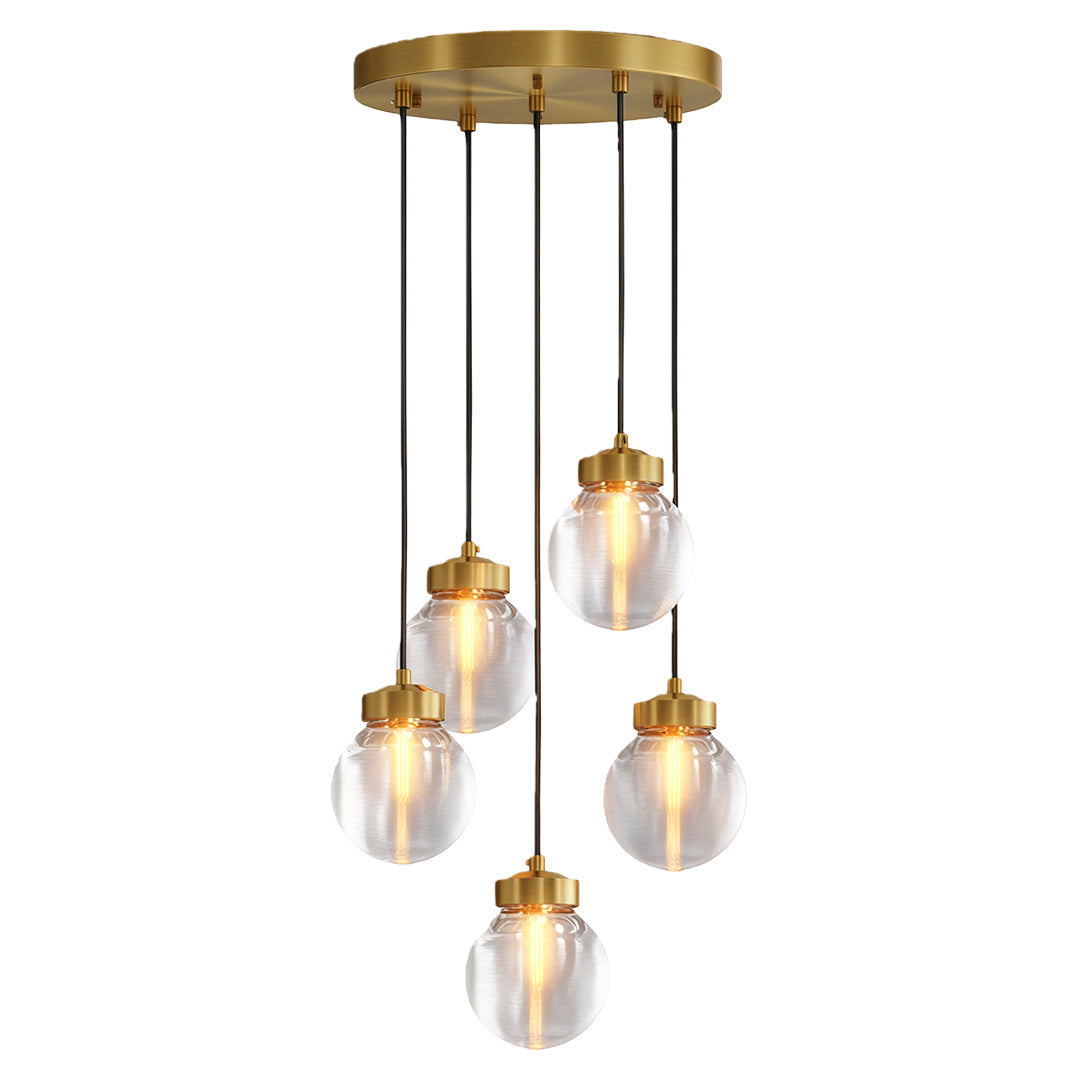 Luxury Copper Chandelier with Clear Glass Shades for Modern Interiors