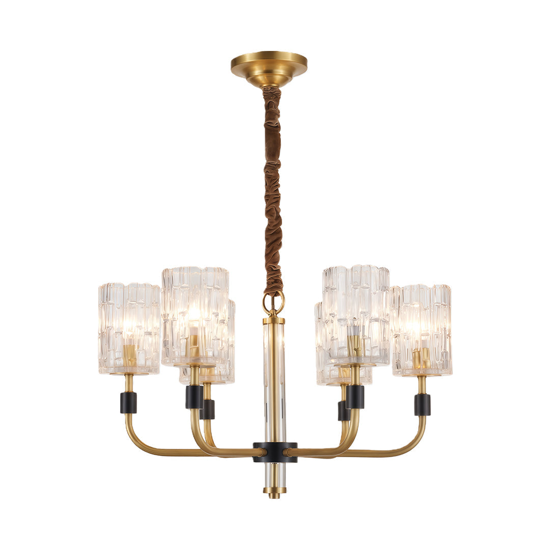 Aurelia Copper Glass Chandelier — Modern Minimalist Luxury Pendant Light