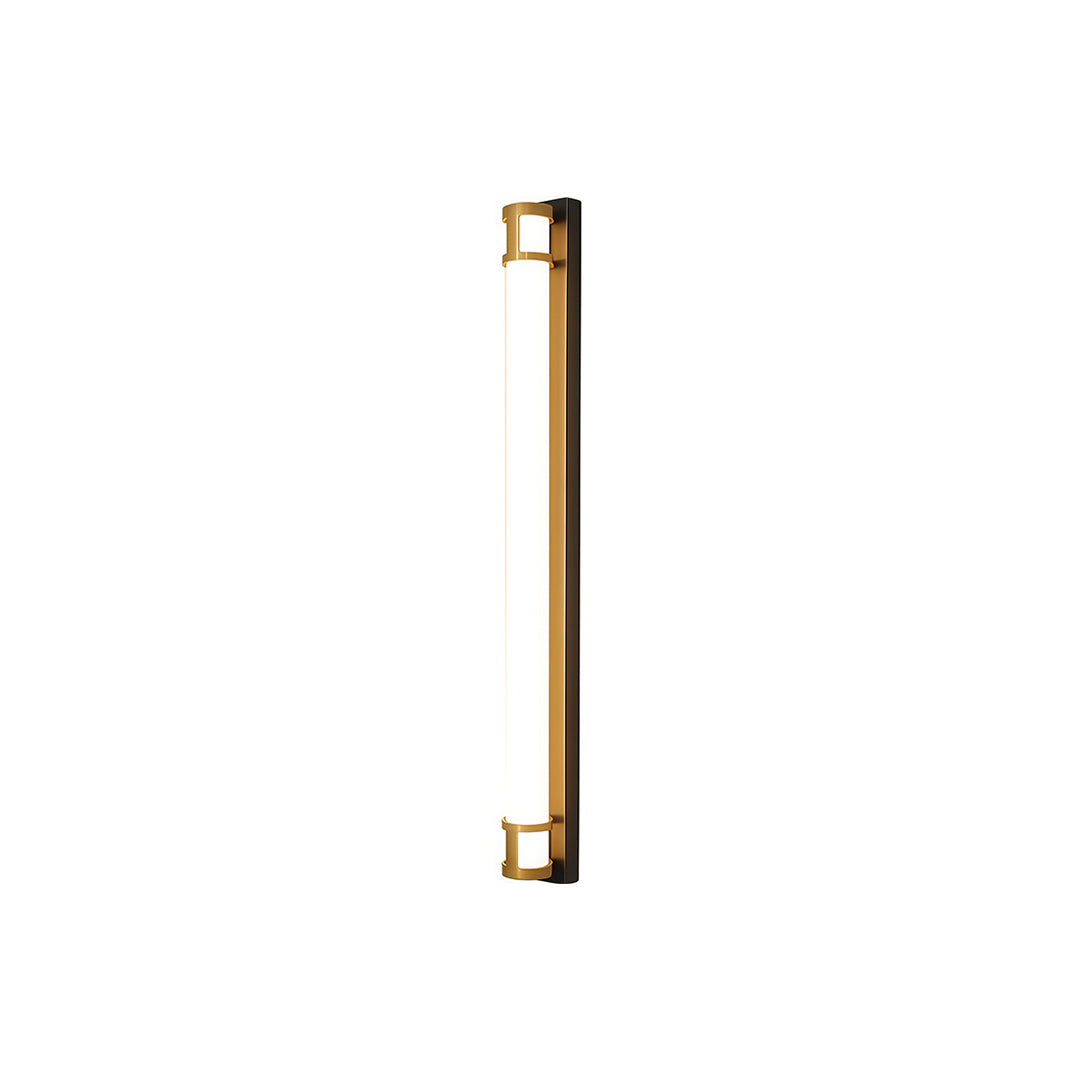 Linear Outdoor Wall Sconce with Dimmable LED Lighting in Black or Gold
