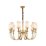 Copper Fabric Shade Chandelier Modern Minimalist Ceiling Light