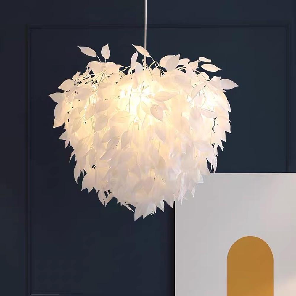 Modern Scandinavian Fabric Pendant Light White Gold Led Dimmable 24