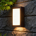 Modern Outdoor Wall Sconce with Integrated LED – Minimalist Black Aluminum Fixture