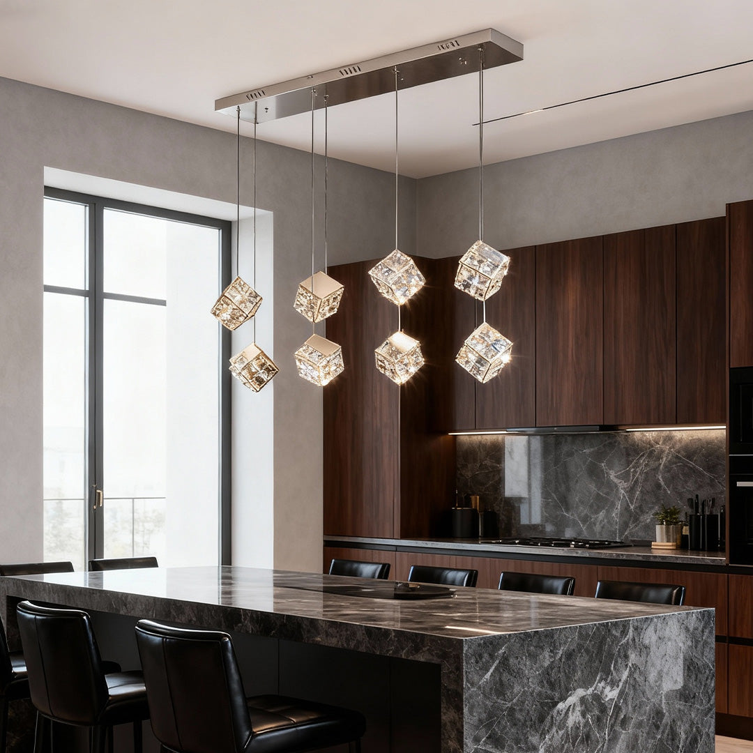 Rubik's Cube Crystal Chandelier – Modern LED Pendant Light