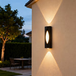 Modern Outdoor Wall Sconce with Integrated LED – Black Aluminum
