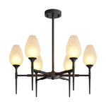 Lumina Brass Glass Chandelier – Modern Minimalist Ceiling Light