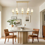 Lumina Brass Glass Chandelier – Modern Minimalist Ceiling Light