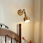 American Retro Solid Brass LED Wall Sconce for Bedroom and Living Room