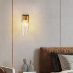 French Retro Brass LED Wall Sconce with Glass Shade for Elegant Interiors