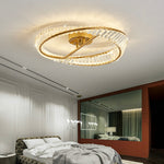 Mobius Gold Crystal Flush Mount Ceiling Light – Modern Luxury LED Ring