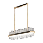 Crackled Glass LED Chandelier with Gold Stainless Steel Frame