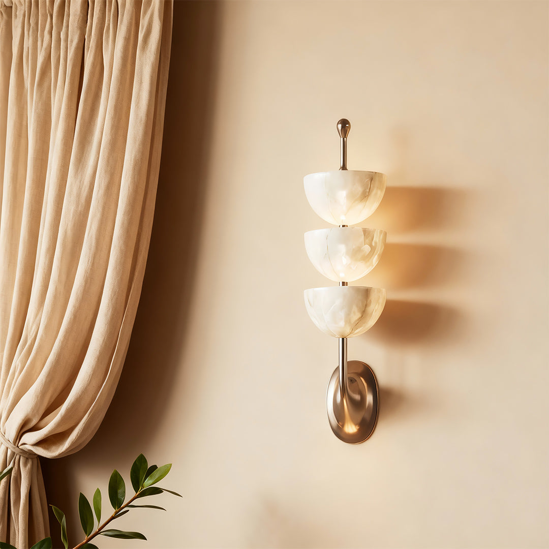 Aurelia Wall Sconce in Copper and Marble, Modern LED Lighting