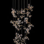 Crystal Rotating Staircase Chandelier with Chrome Finish and Adjustable Chain