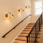Artisan Stained Glass Wall Sconce with Brass Frame – American Country Lighting
