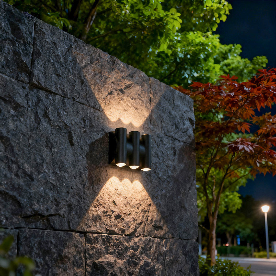 Outdoor Up Down LED Wall Sconce in Matte Black, IP65 Waterproof