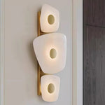 Italian Minimalist Copper Wall Sconce with Natural Marble Shade