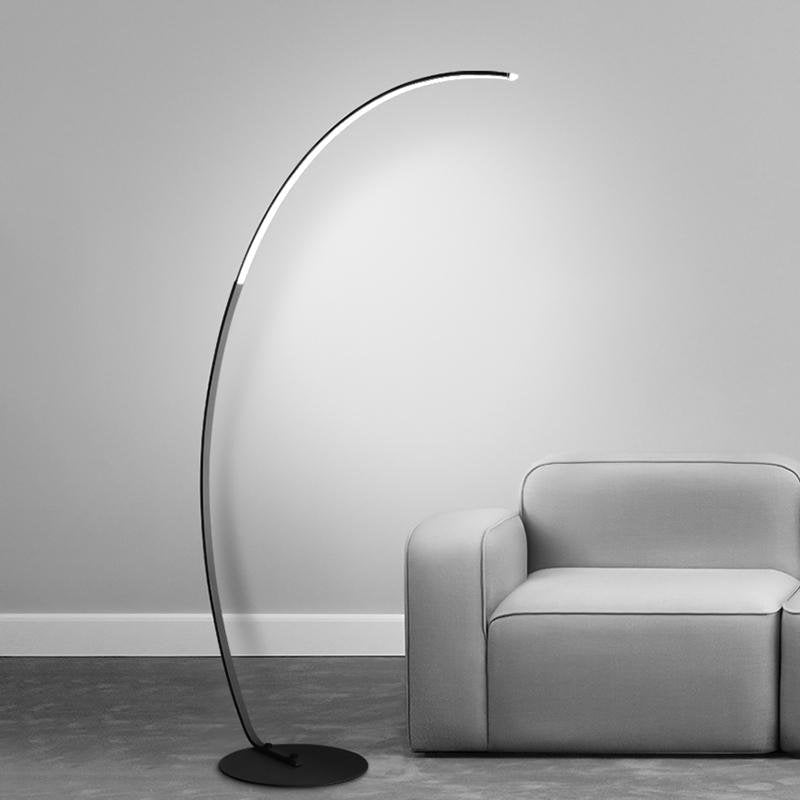 Arc Floor Lamp with Remote Control, Modern LED Aluminum Design