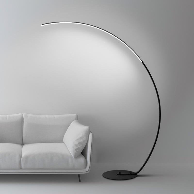 Arc Floor Lamp with Remote Control, Modern LED Aluminum Design