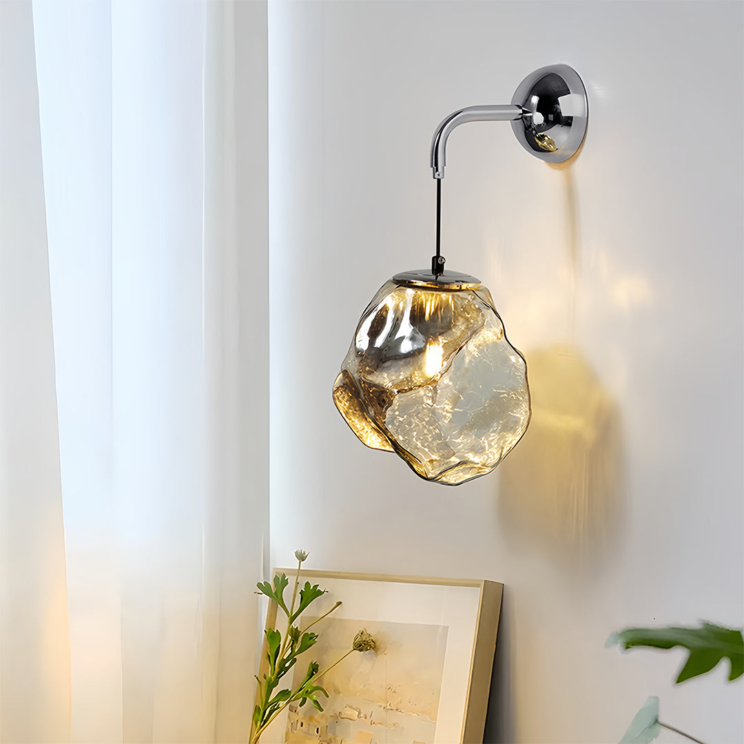 Art Deco Wall Sconce with Nordic Iron Frame and Rotational Molded Shade
