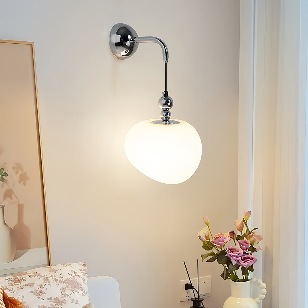 Art Deco Wall Sconce with Nordic Iron Frame and Rotational Molded Shade