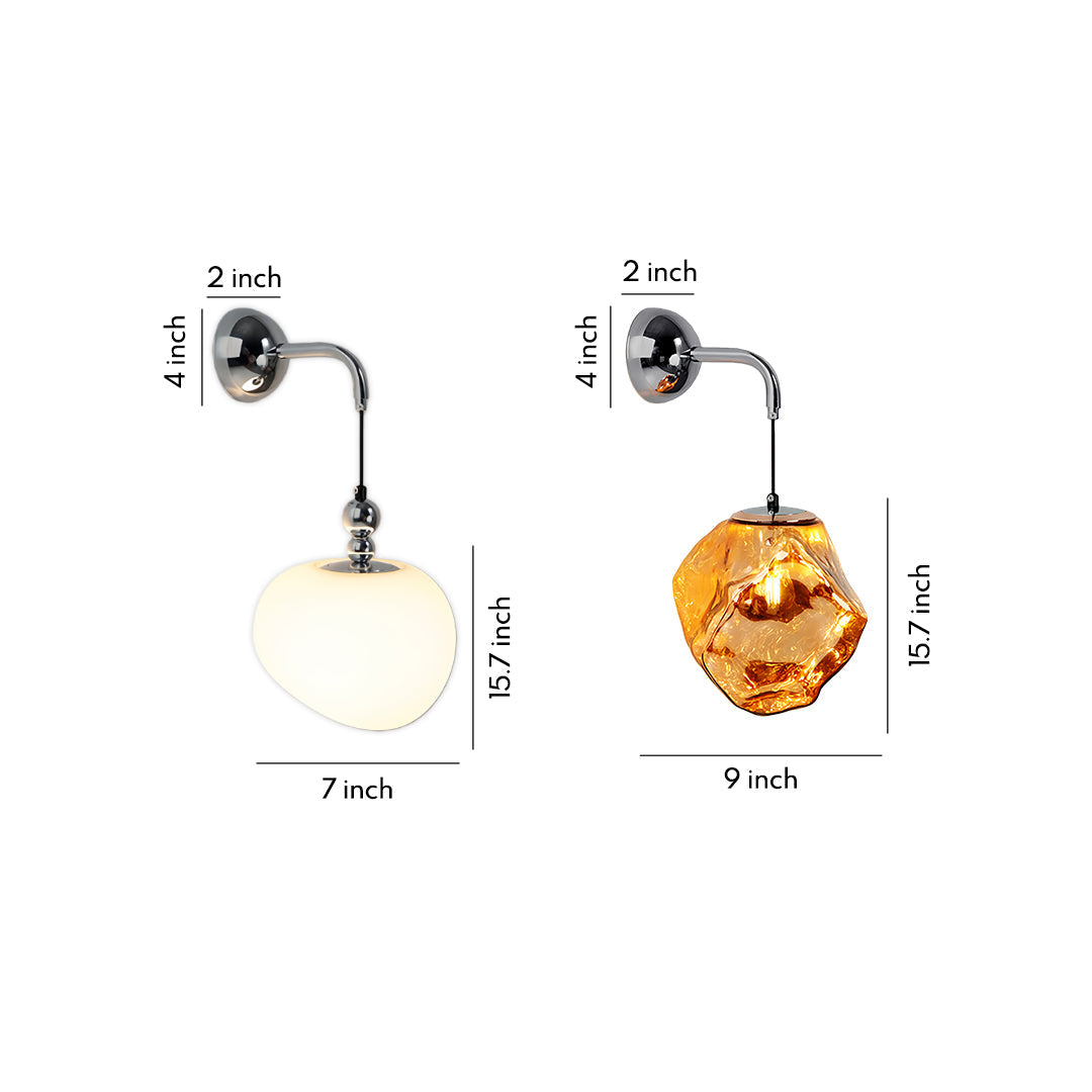 Art Deco Wall Sconce with Nordic Iron Frame and Rotational Molded Shade