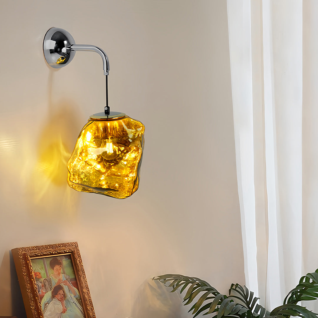 Art Deco Wall Sconce with Nordic Iron Frame and Rotational Molded Shade