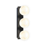 Modern Art Glass Wall Sconce with Black Metal Frame
