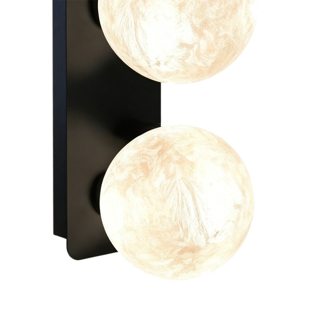 Modern Art Glass Wall Sconce with Black Metal Frame