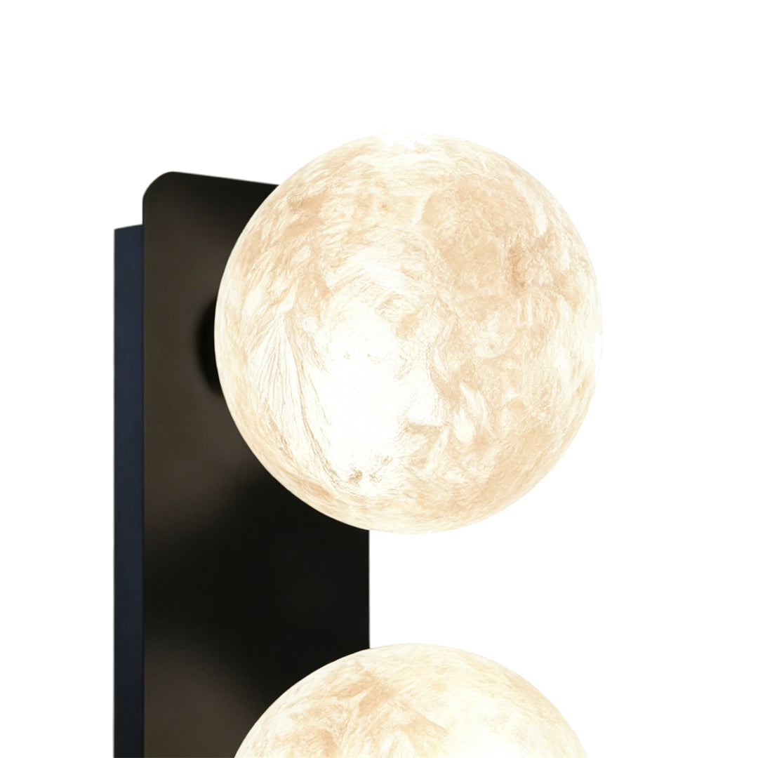 Modern Art Glass Wall Sconce with Black Metal Frame