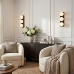 Modern Art Glass Wall Sconce with Black Metal Frame