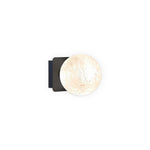 Modern Art Glass Wall Sconce with Black Metal Frame
