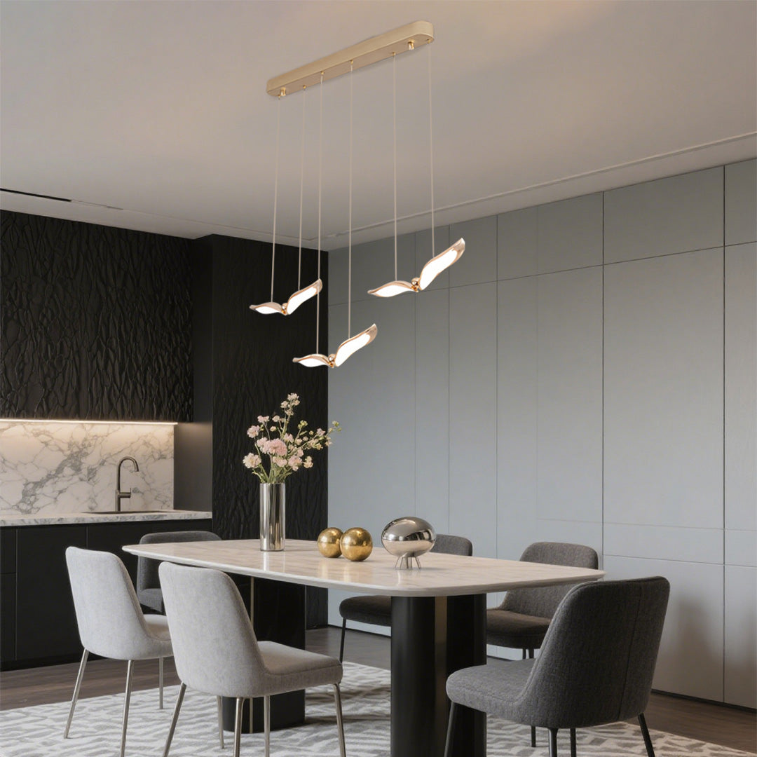 Aurelia Gull Pendant Light — Nordic LED Ceiling Lamp in Rose Gold
