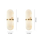 Japanese Retro Marble LED Wall Sconce in Copper Finish
