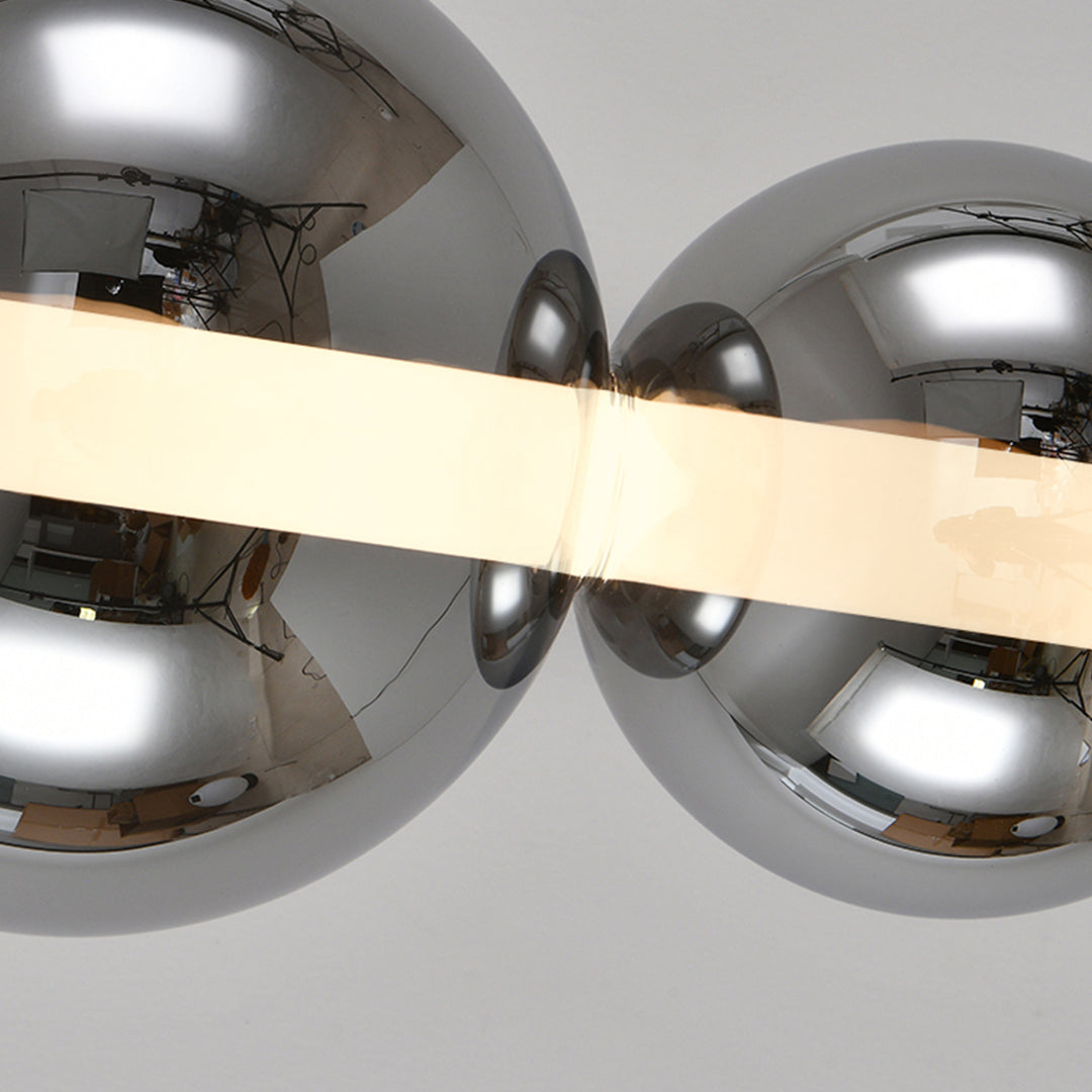 Aura Linear LED Pendant Light in Smoke Gray Glass for Kitchen Island