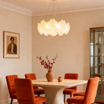French Art Glass Chandelier with Brass Iron Frame, Modern Luxury Ceiling Light