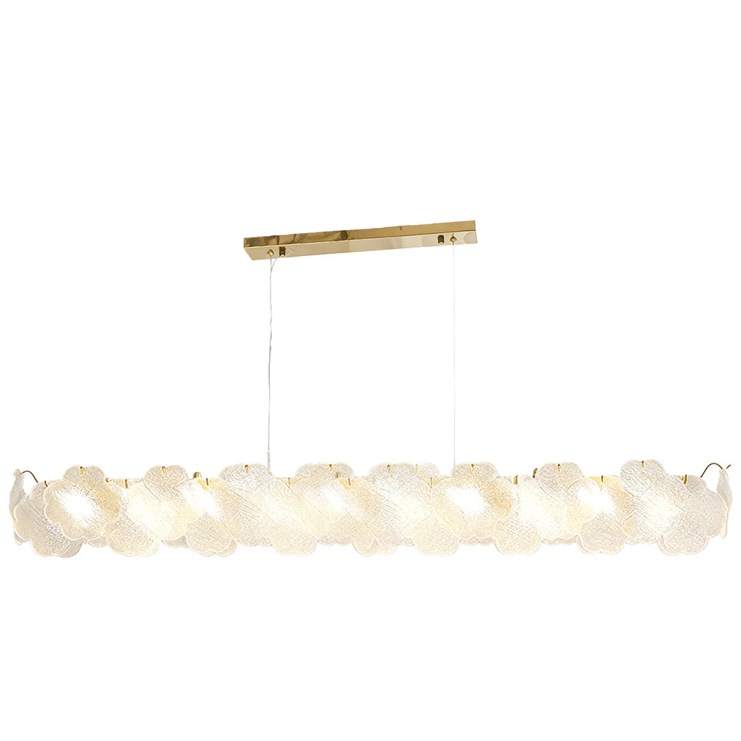 French Art Glass Chandelier with Brass Iron Frame, Modern Luxury Ceiling Light