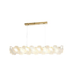 French Art Glass Chandelier with Brass Iron Frame, Modern Luxury Ceiling Light