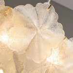 French Glass Garland Chandelier with Brass Finish, Crystal Accents