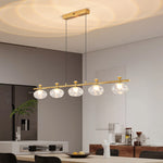 Linear Glass Chandelier Modern Minimalist Pendant Light for Dining Room and Living Room
