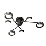 Aurelia Multi-Head Matte Black Copper Semi-Flush Ceiling Light
