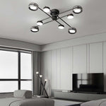 Aurelia Multi-Head Matte Black Copper Semi-Flush Ceiling Light
