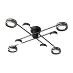 Aurelia Multi-Head Matte Black Copper Semi-Flush Ceiling Light