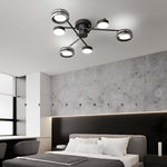 Aurelia Multi-Head Matte Black Copper Semi-Flush Ceiling Light