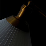 Swing Arm Floor Lamp with Pleated Shade and Solid Ash Wood Base